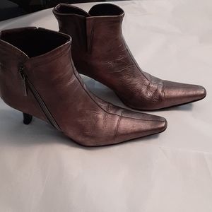 Donald J Pliner bronze booties